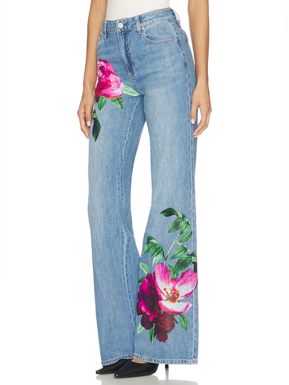 new Alice and Olivia CHIC PRINTED JEAN
in Denver Bright Blue/Emprs Bloom - Picture 3 of 10